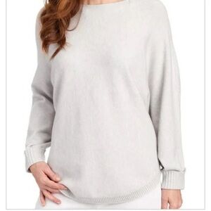 Joan Vass Soft Gray Crew Neck Sweater A0406